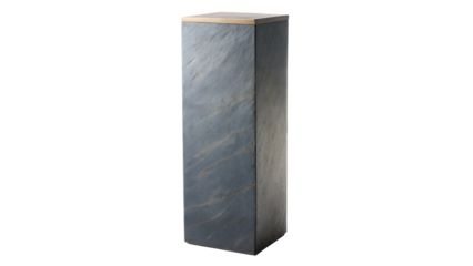 Slim Slate Pedestal – Vertical Emphasis: A slim, vertical slate pedestal, ideal for highlighting tall products, isolated on a white background.
