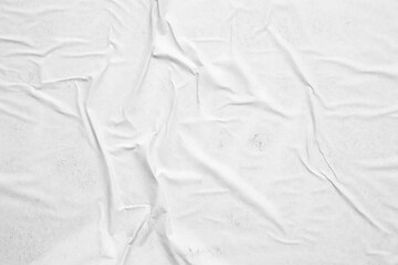 white crumpled and creased paper poster texture background