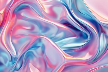 A colorful, flowing fabric with a pink and blue hue