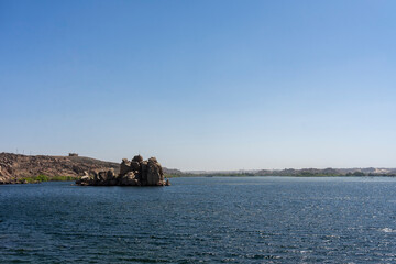Naklejka premium The Nile River is a river that flows through the northeastern part of the African continent. With a total length of 6,650 km, it is the longest river in the world