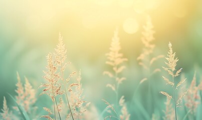 Photorealistic minimalistic banner in light pastel colors with flowers on monochrome background, concept of summer and rest, relaxation and tranquility, summer banner flowers with free space for text