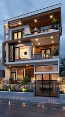 A three-story modern house in Hanoi, Vietnam