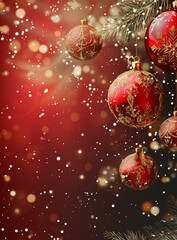 Festive Christmas Ornaments in Red and Gold