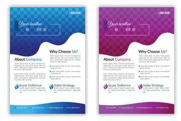 Corporate Business Flyer Design Template for Your Business. Vector file,A4 size print, Double File with different color ,New Flyer Design