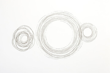 Abstract Circular Shapes in Grey on White Background