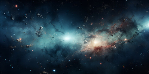 space galaxy background, Background with spaceship and many planets in space, 
