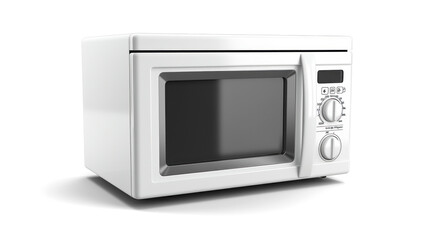 White Microwave on Transparent Background