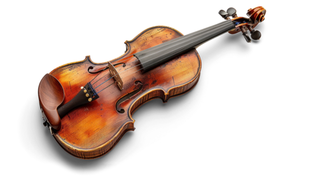 Vintage Violin on Transparent Background