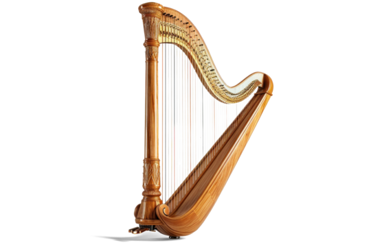 Elegant Wooden Harp