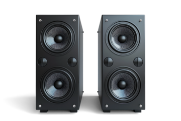 Black Modern Speakers Isolated Transparent Background