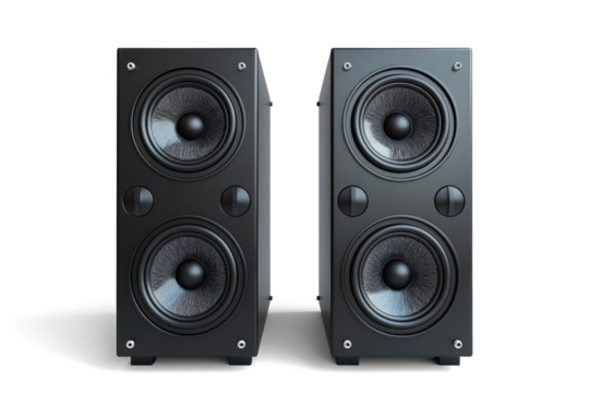 Black Modern Speakers Isolated Transparent Background