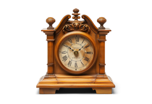 Antique Wooden Mantel Clock