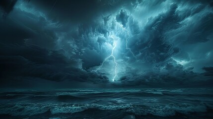 Dramatic Thunderstorm over Ocean
