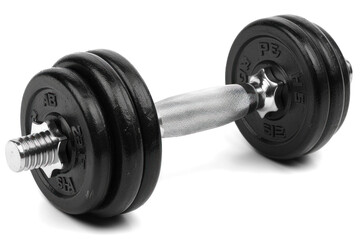 Naklejka premium Black Dumbbell Isolated on Transparent Background