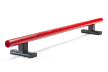 Red Skateboard Rail on Transparent Background