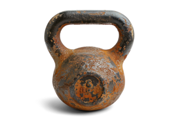 Rusty Kettlebell on Transparent Background