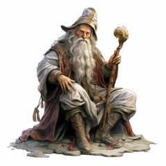 Obraz premium aidesigner0978 Divine Render Wizard on white background