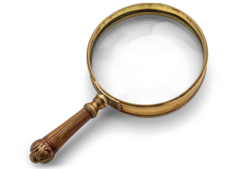 Antique Magnifying Glass with Wooden Handle
