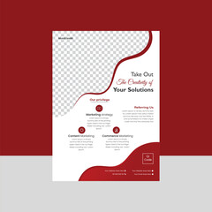 Corporate red flyer design.