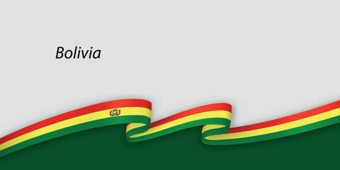 3d ribbon with national flag Bolivia isolated on white background