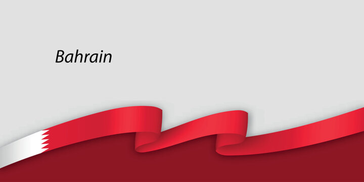 3d ribbon with national flag Bahrain isolated on white background