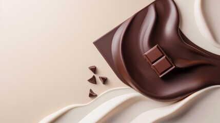 Stylish Minimalistic Chocolate Festival Poster with Modern Graphics and Clean Lines for Print Design