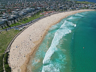 Aerial view of Bondi Beach in Sydney, Australia