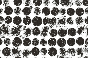 Abstract grunge black and white polka dot pattern