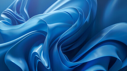Luxurious blue satin fabric background with elegant silk waves and smooth texture, suitable for design space, abstract backgrounds, or textile concepts,Abstract blue wavy background
