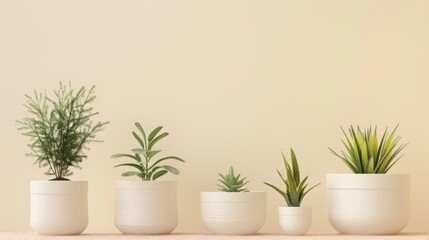 Fototapeta premium The pots are designed with the theme of taking care of plants naturally. With an emphasis on sustainability and environmental friendliness.