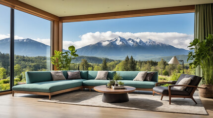 Fototapeta premium Room with a mountain view