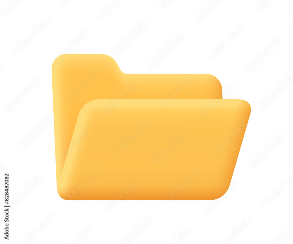 Poster empty business folder for documents. file management concept. 3d vector icon. cartoon minimal style.