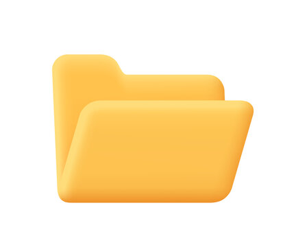 Empty business folder for documents. File management concept. 3d vector icon. Cartoon minimal style.
