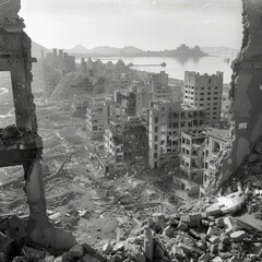 Post-War Nagasaki: Ruins of a City Wiped Out by Atomic Bomb