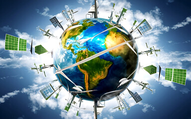 Green energy protect the earth, generated ai