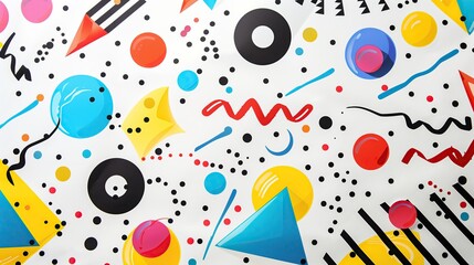 Obraz premium Bright background for a party or birthday banner with a white background, colorful balloons, confetti and ribbons. Ideal for a greeting card or event invitation.