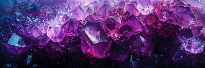 Glowing Purple Crystals Macro Photography for Jewelry or Spiritual Designs Generative AI