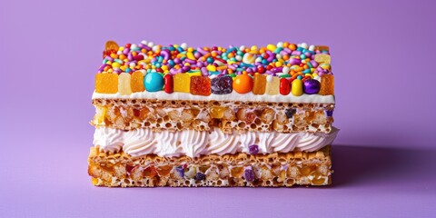 Delicious Candy-Topped Layer Cake