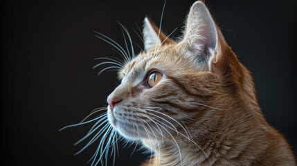 Majestic Tabby: Side Portrait of an Orange Cat with Amber Eyes