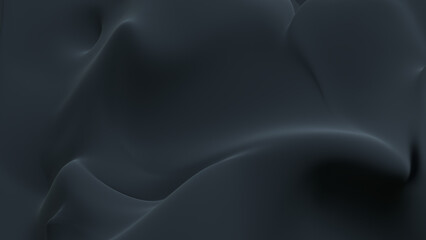 3d black background monocrome banner abstract fluid silk fabric