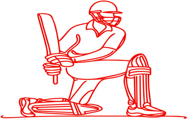 illustration of batsman playing cricket. cricket championship. sports concept.