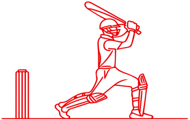 illustration of Cricket batman - Vector