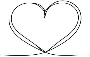Continuous line drawing of heart heart one line icon one line drawing background vector illustration