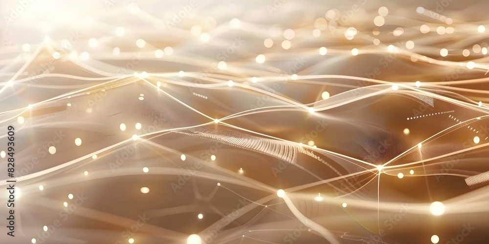 Poster innovative big data technology connects businesses for digital product display and networking. conce
