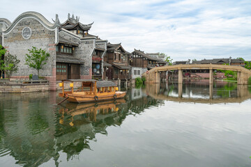 Obraz premium the beautiful ancient town of Lizhuang on the lake, Yibin City, Sichuan Province, China