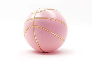 Fototapeta premium Pink Gold Basketball ball isolated on white - 3d rendering