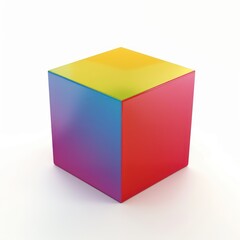 illustration of a tridimensional cube isolated on a white background
