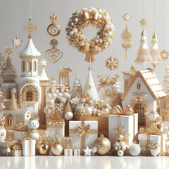 Christmas set of gold decoration 