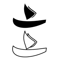 Ship icon vector template, Travel design icon concepts, Creative design