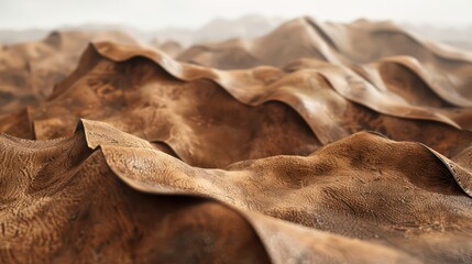 wallpaper of leather texture folded as dunes of a desert